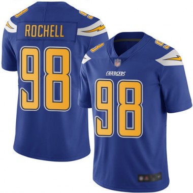 Los Angeles Chargers NFL Football Isaac Rochell Electric Blue Jersey Youth Limited #98 Rush Vapor Untouchable->los angeles chargers->NFL Jersey